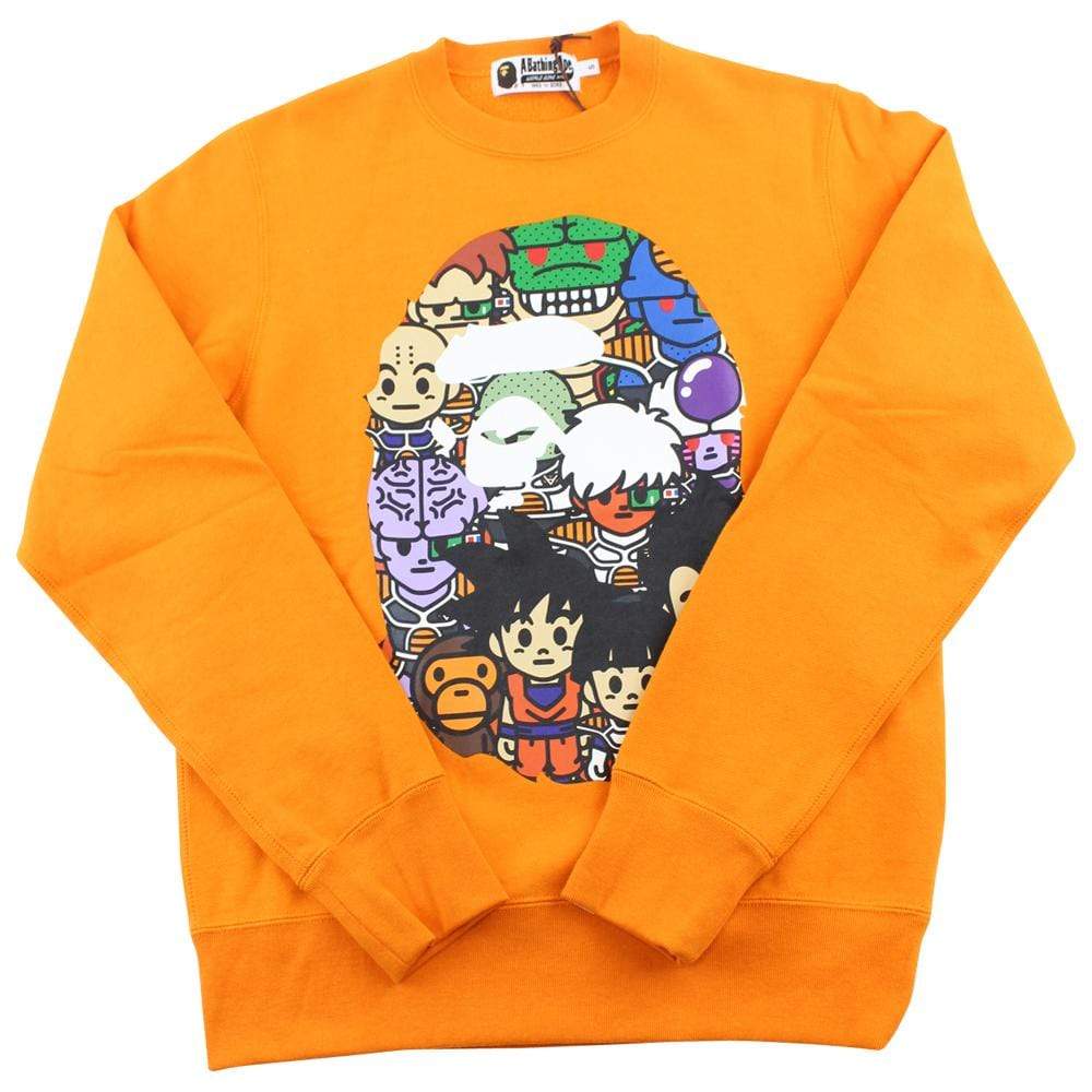 Bape x Dragon Ball Z Big Ape Logo Crewneck Orange - SaruGeneral