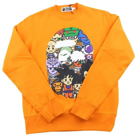 Bape x Dragon Ball Z Big Ape Logo Crewneck Orange