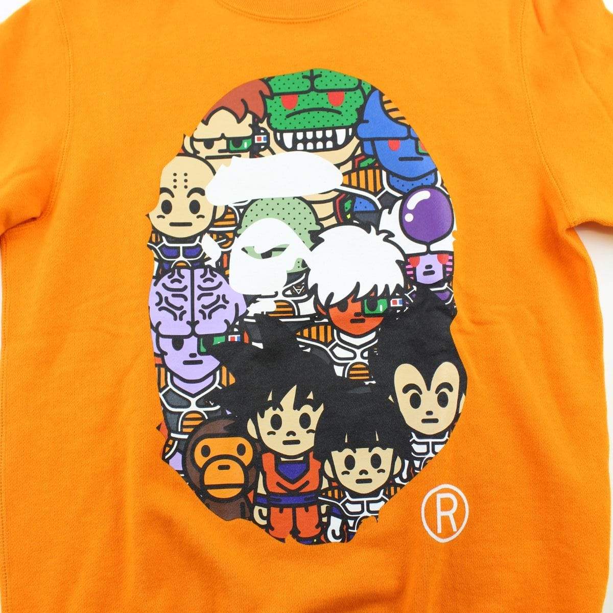 Bape x Dragon Ball Z Big Ape Logo Crewneck Orange - SaruGeneral