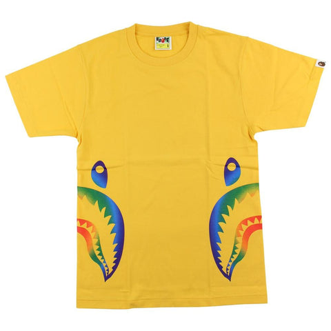 bape heat side shark tee yellow