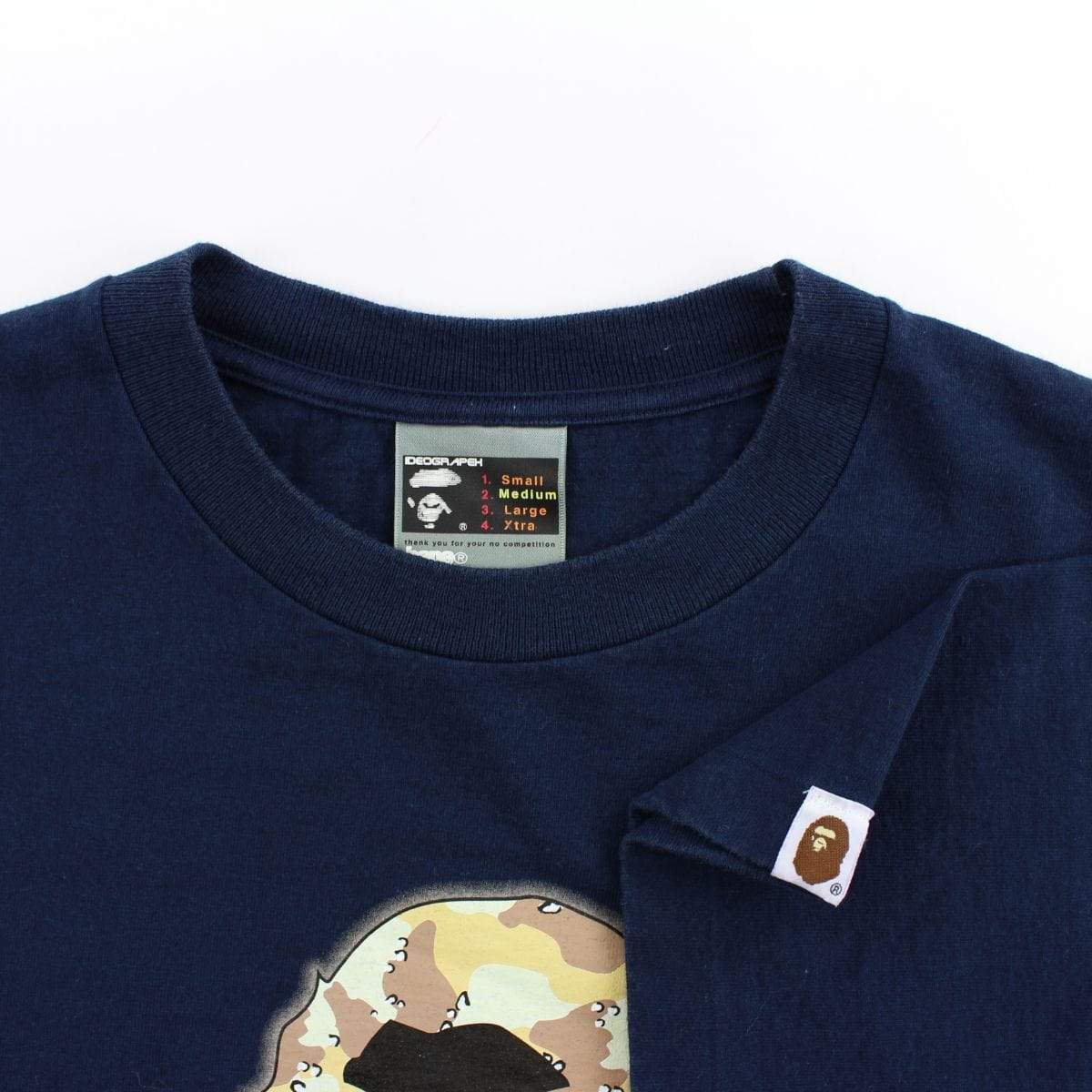 Bape Desert Camo Angry Face Big Ape Tee Navy - SaruGeneral