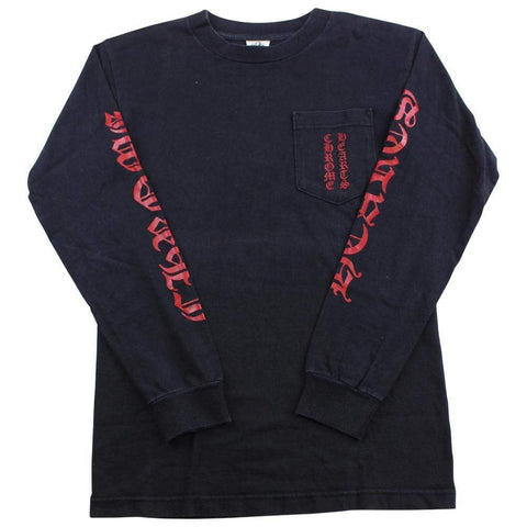 chrome hearts red text ls black