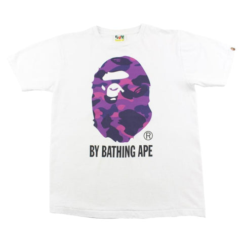 T-shirt Bape violet avec logo Big Ape blanc 1