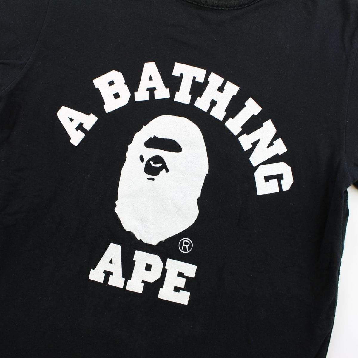 Bape White College Logo Reversible Tee Black - SaruGeneral