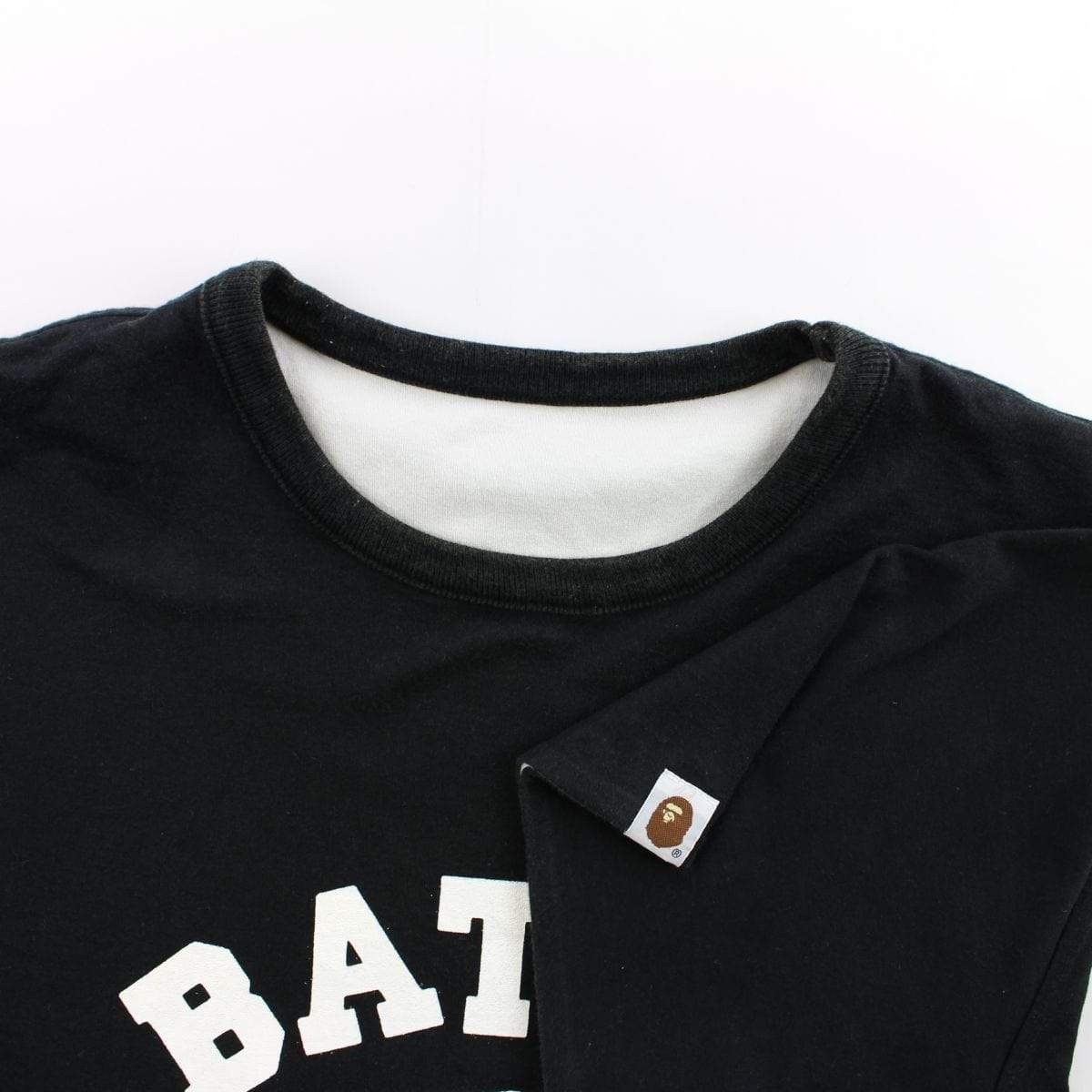 Bape White College Logo Reversible Tee Black - SaruGeneral