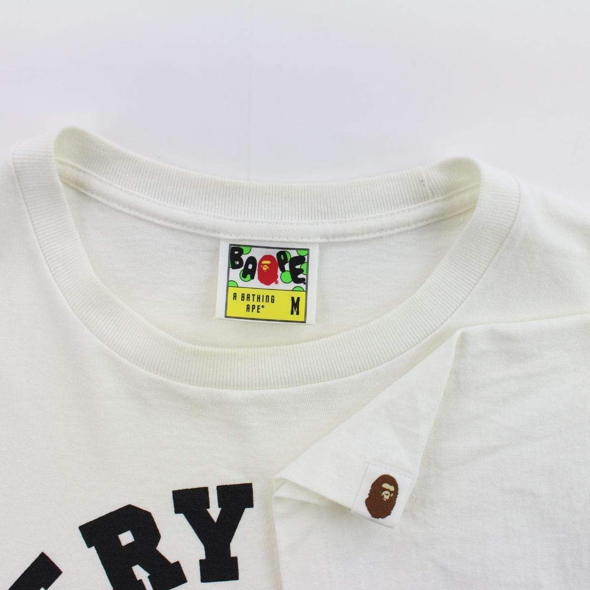 Bape Very Ape UK College Logo Tee White - SaruGeneral