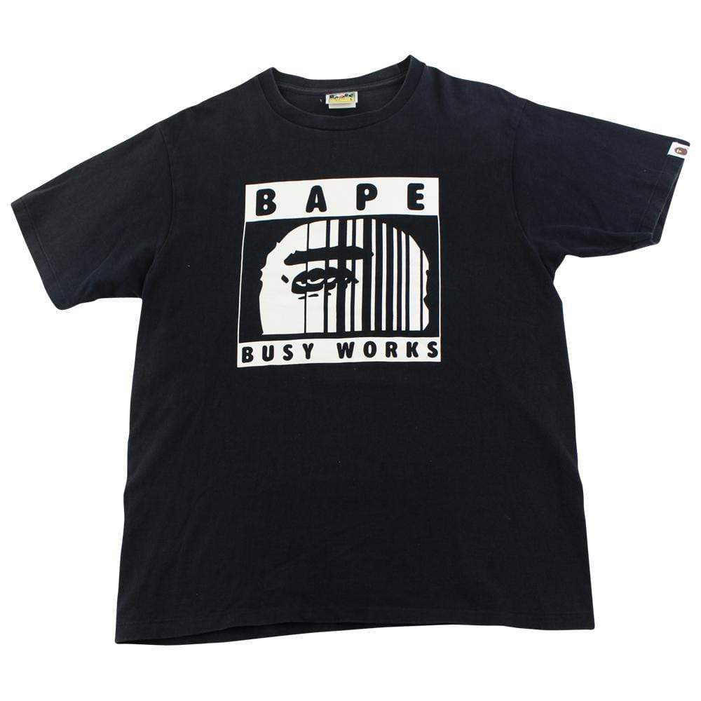 Bape Ape Barcode Logo Tee Black - SaruGeneral