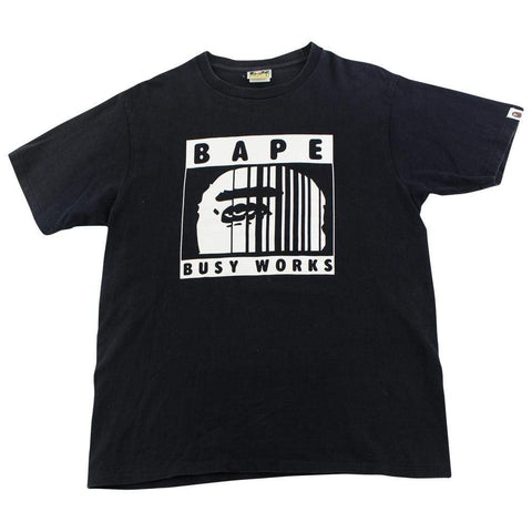 Bape Ape Barcode Logo Tee Black