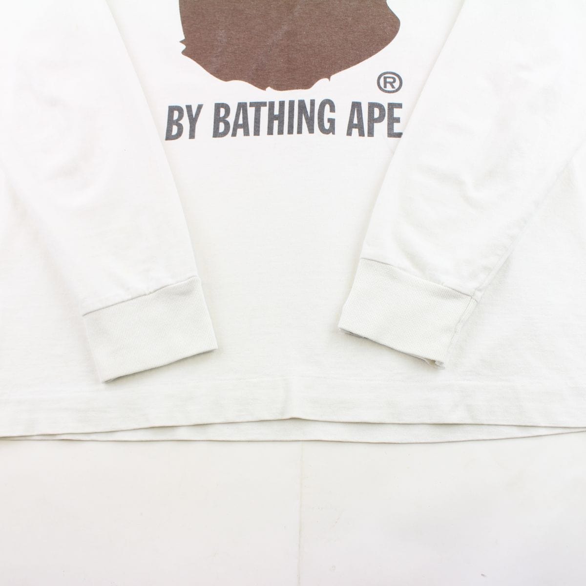 bape original brown big ape logo ls white 1 - SaruGeneral