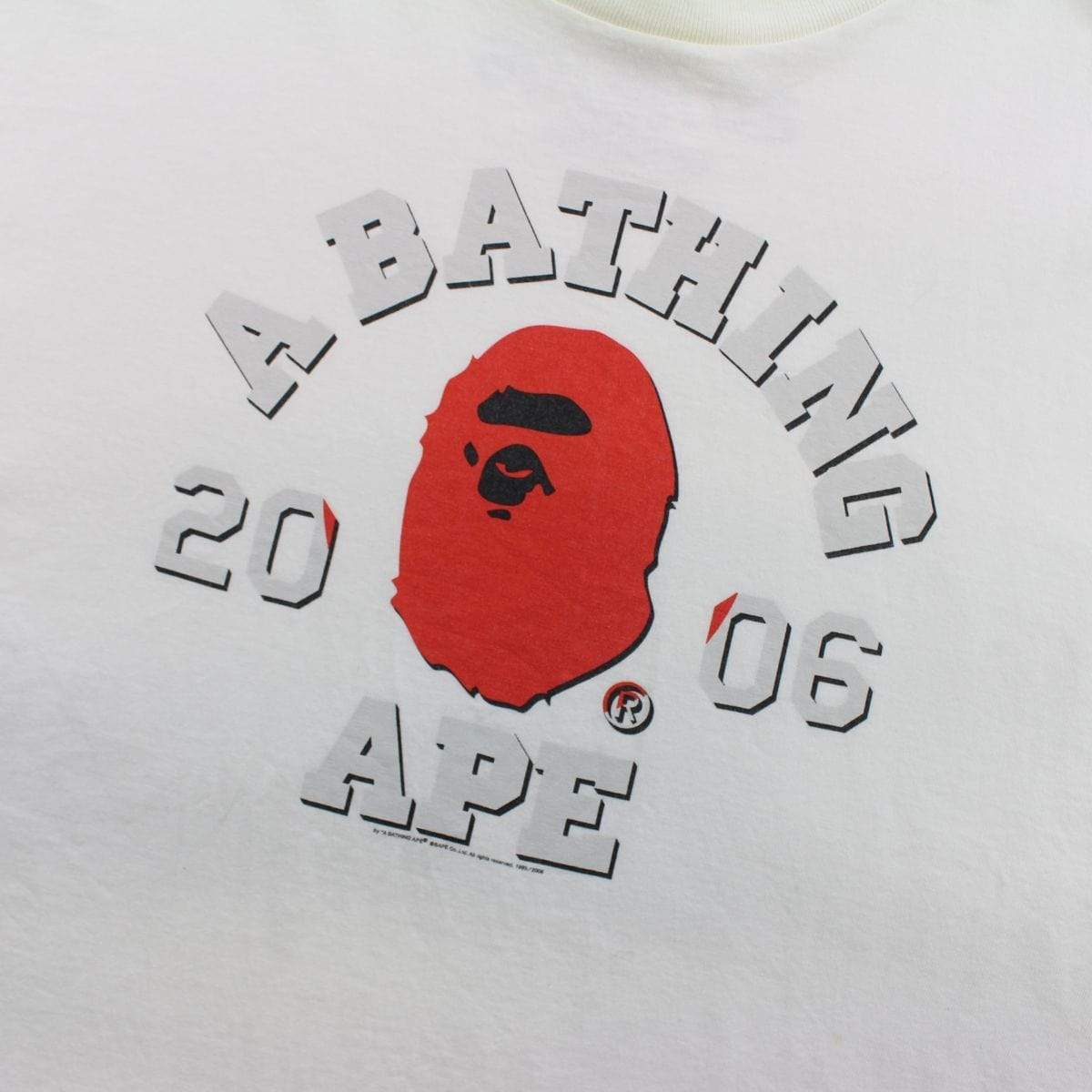 Bape Japan 2006 College Logo Tee White - SaruGeneral