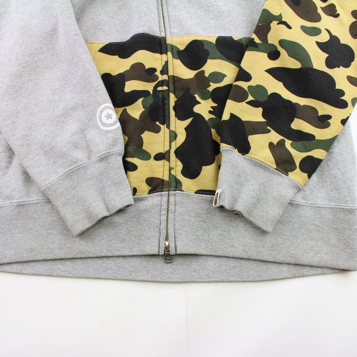 bape grey half 1st yellow camo shark hoodie 1 - SaruGeneral