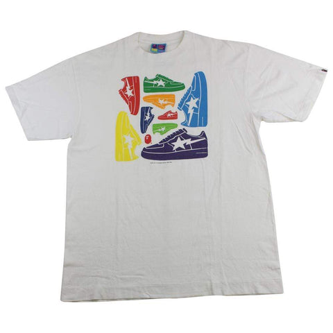 bape Multi Colour bapesta tee white