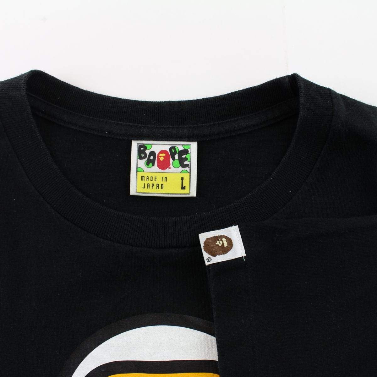 Bape Milo Peeping Big Ape Logo Tee Black - SaruGeneral