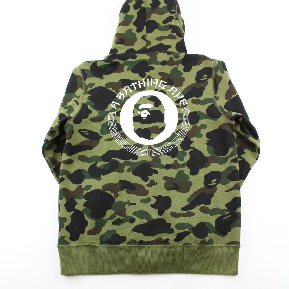bape 1st green camo katakana hoodie 1 - SaruGeneral