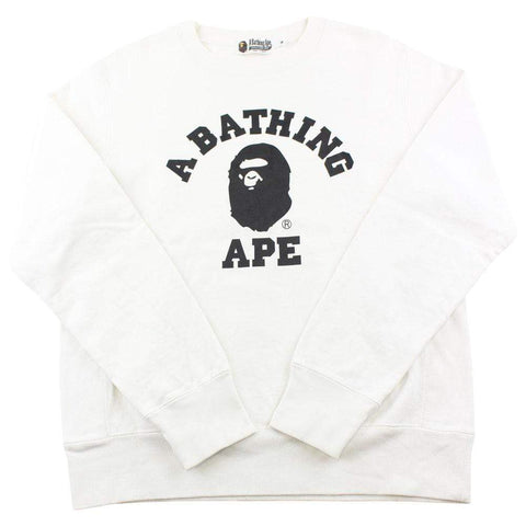 bape black college logo crewneck white