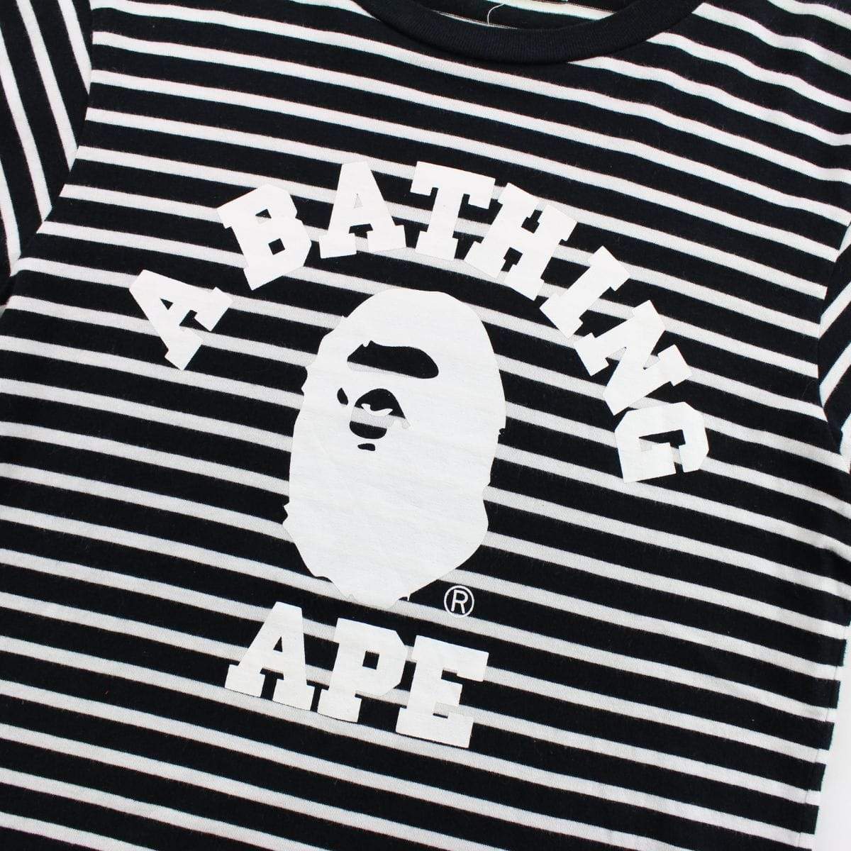 Bape College Logo Stripe LS Black - SaruGeneral