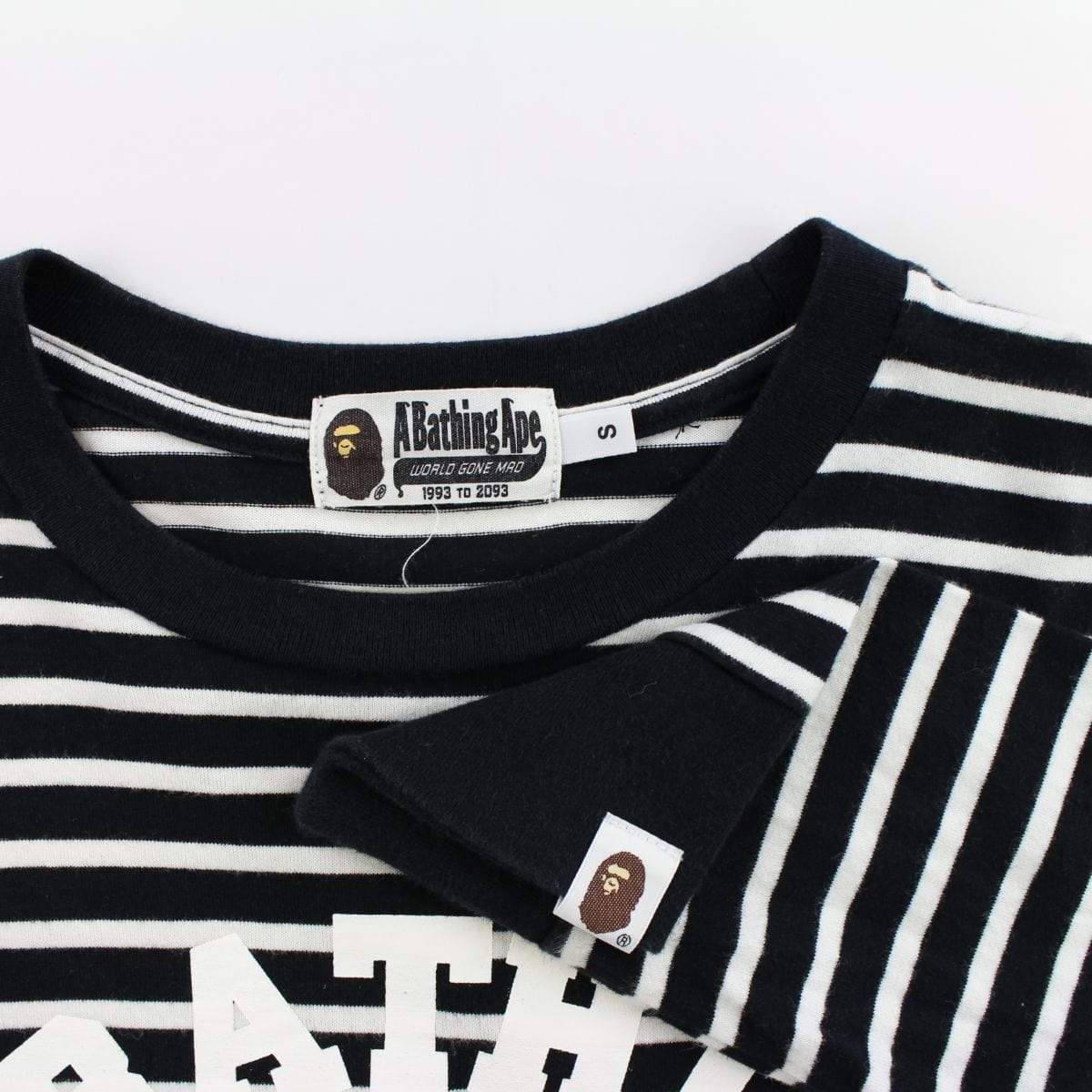 Bape College Logo Stripe LS Black - SaruGeneral