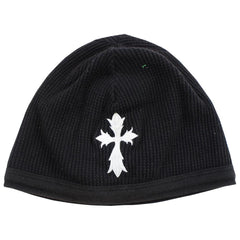 bonnet gaufré croix blanche chrome hearts noir