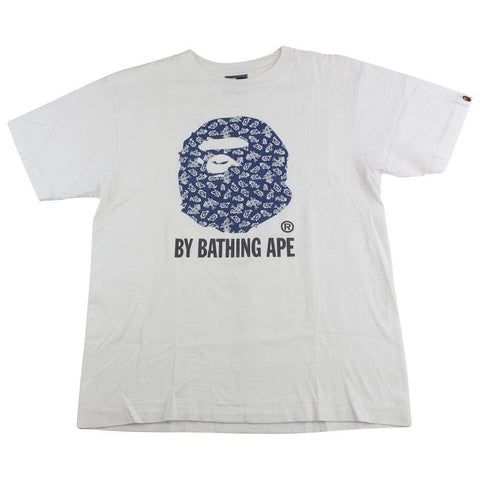 bape paisley big ape Logo tee white