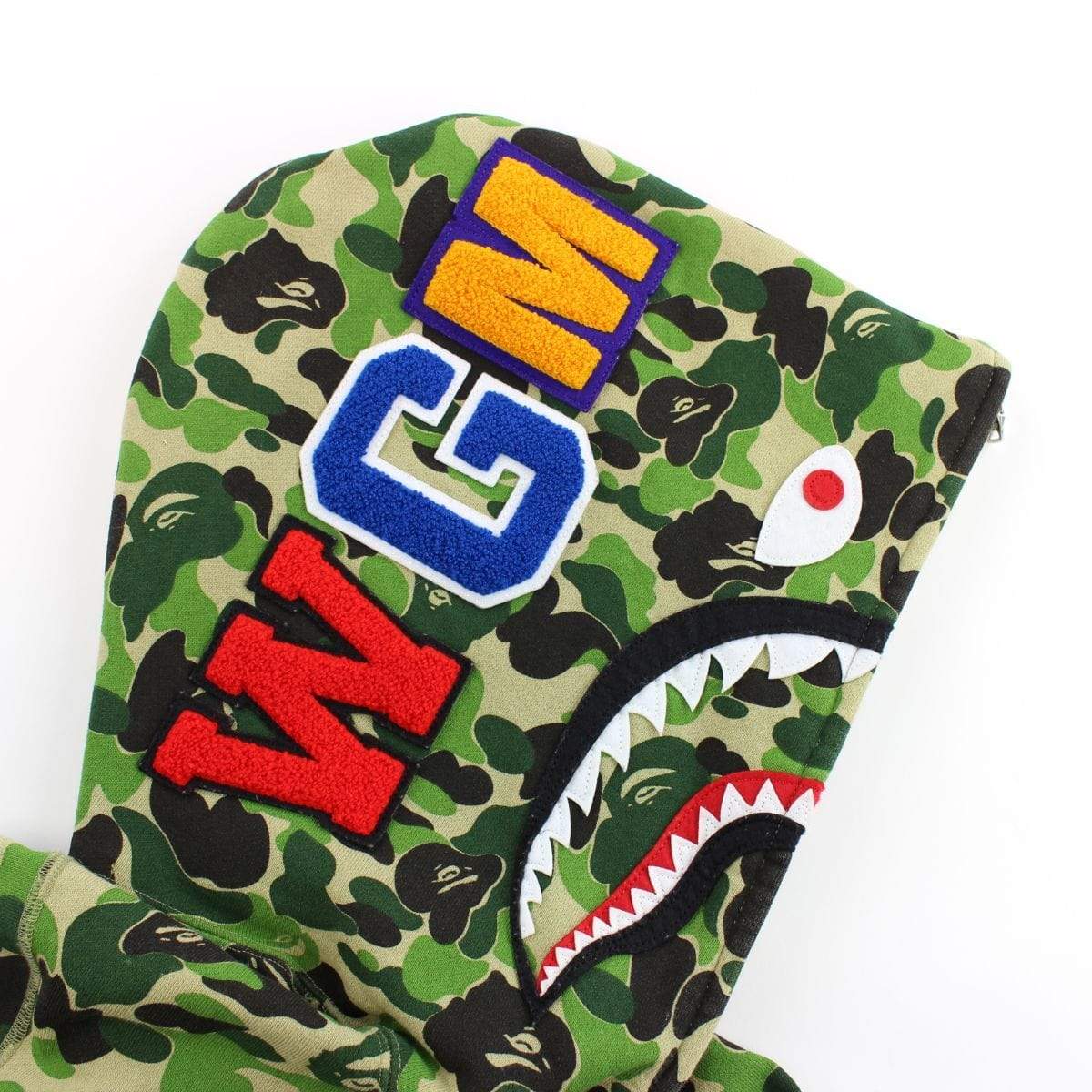 Bape ABC Green Camo Shark Hoodie - SaruGeneral