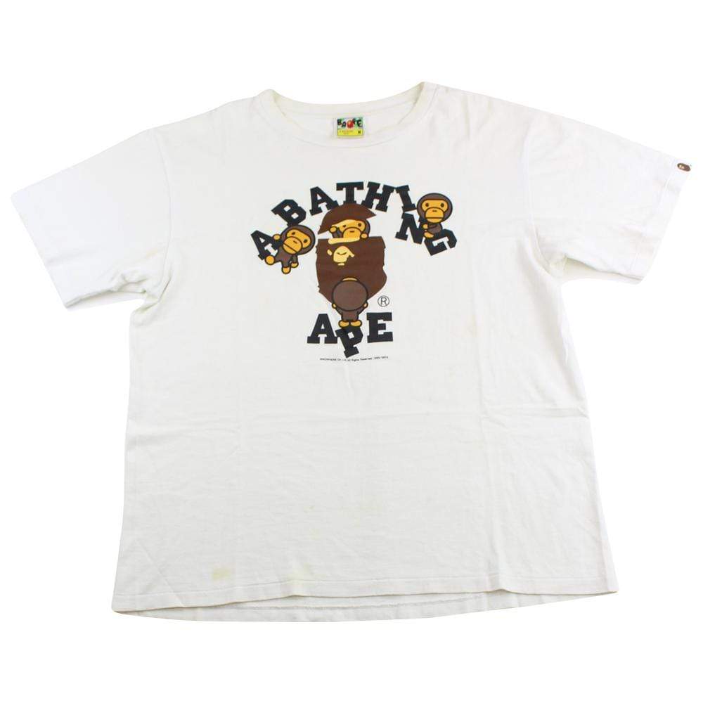 Bape Baby Milo College Logo Tee White - SaruGeneral