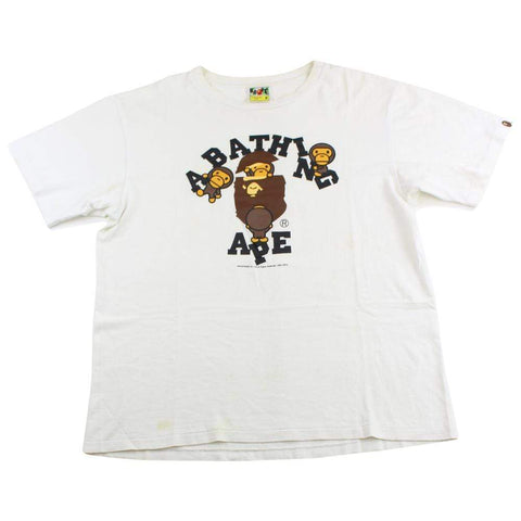 Bape Baby Milo College Logo Tee White