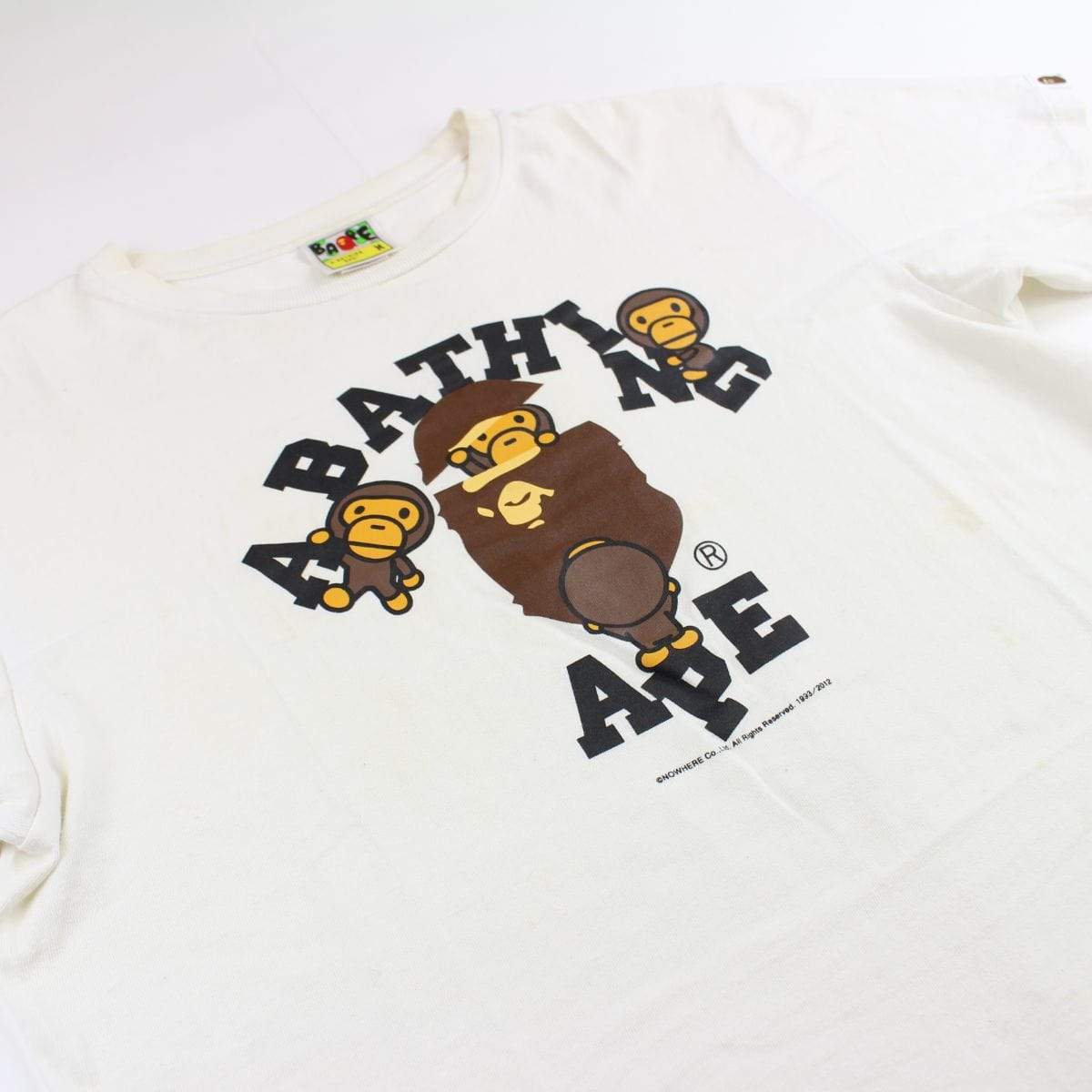 Bape Baby Milo College Logo Tee White - SaruGeneral