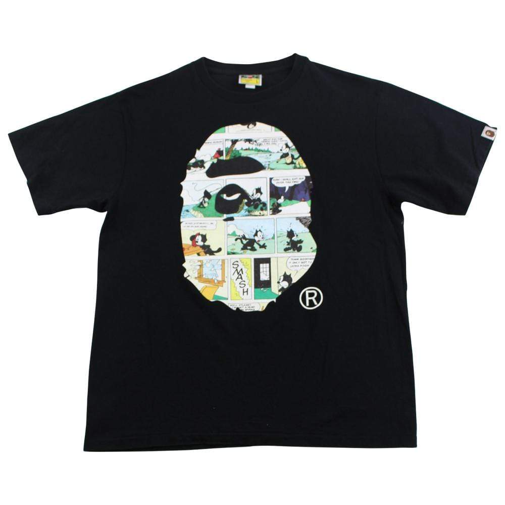 Bape x Felix The Cat Big Ape Logo Tee Black - SaruGeneral