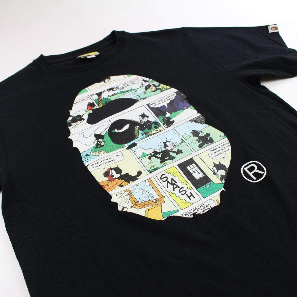 Bape x Felix The Cat Big Ape Logo Tee Black - SaruGeneral