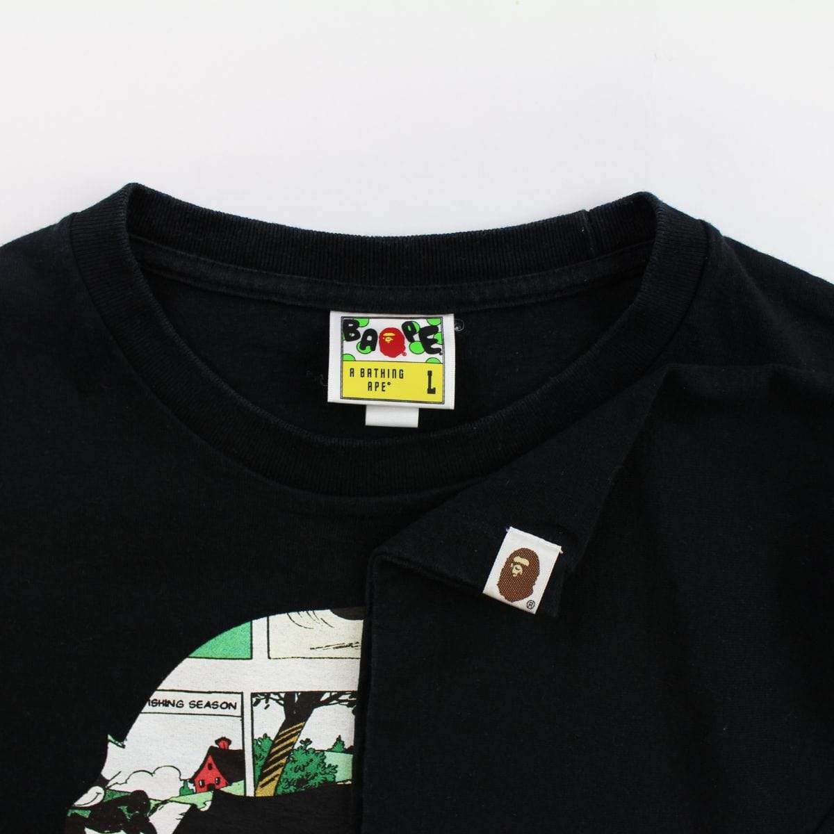 Bape x Felix The Cat Big Ape Logo Tee Black - SaruGeneral