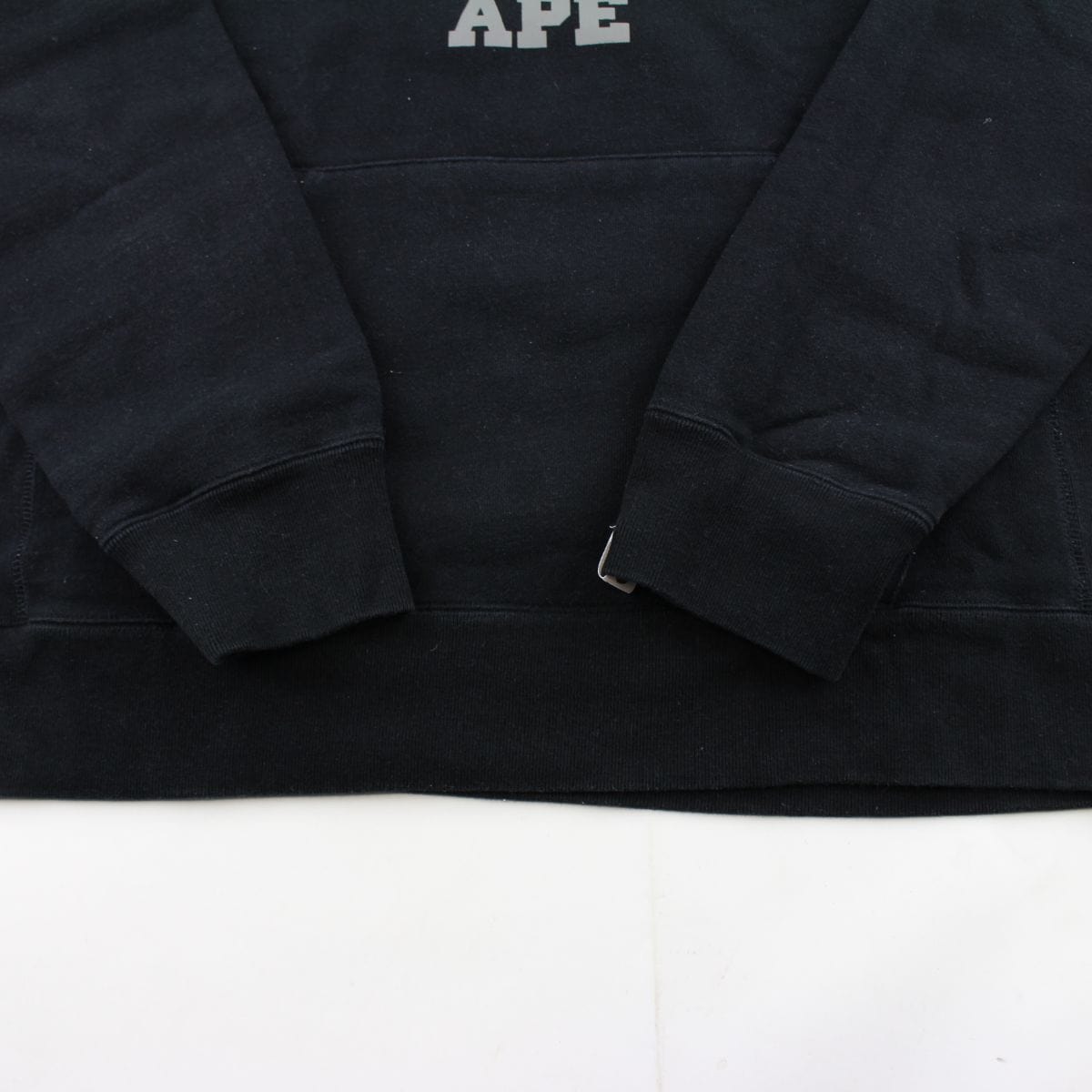 bape grey college logo hoodie black - SaruGeneral