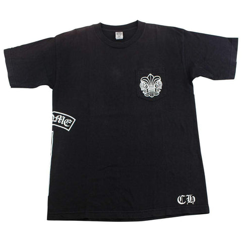 chrome hearts Crest Side logo pocket tee black