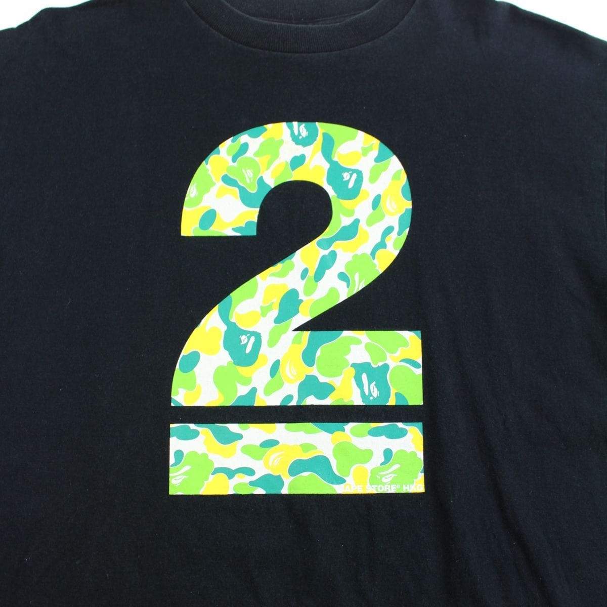 Bape Green & Yellow 2 Logo Tee Black - SaruGeneral