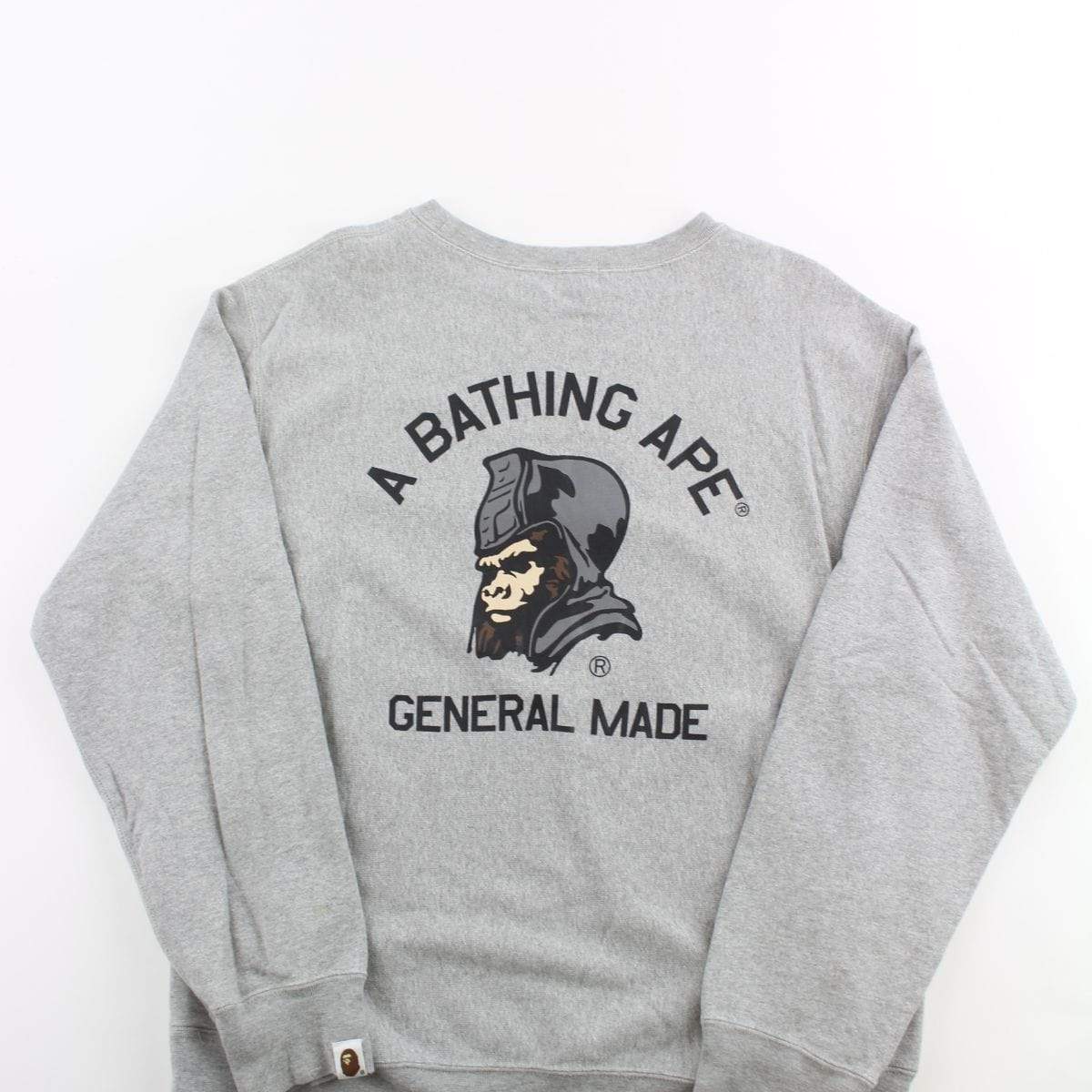 Bape General Made Crewneck Grey - SaruGeneral