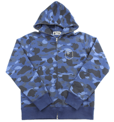 Bape Blue Camo Swarovski Big Ape Logo Full Zip