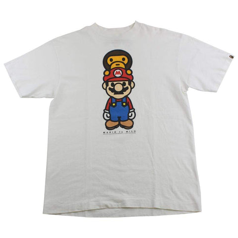 Bape x Super Mario Logo Tee White