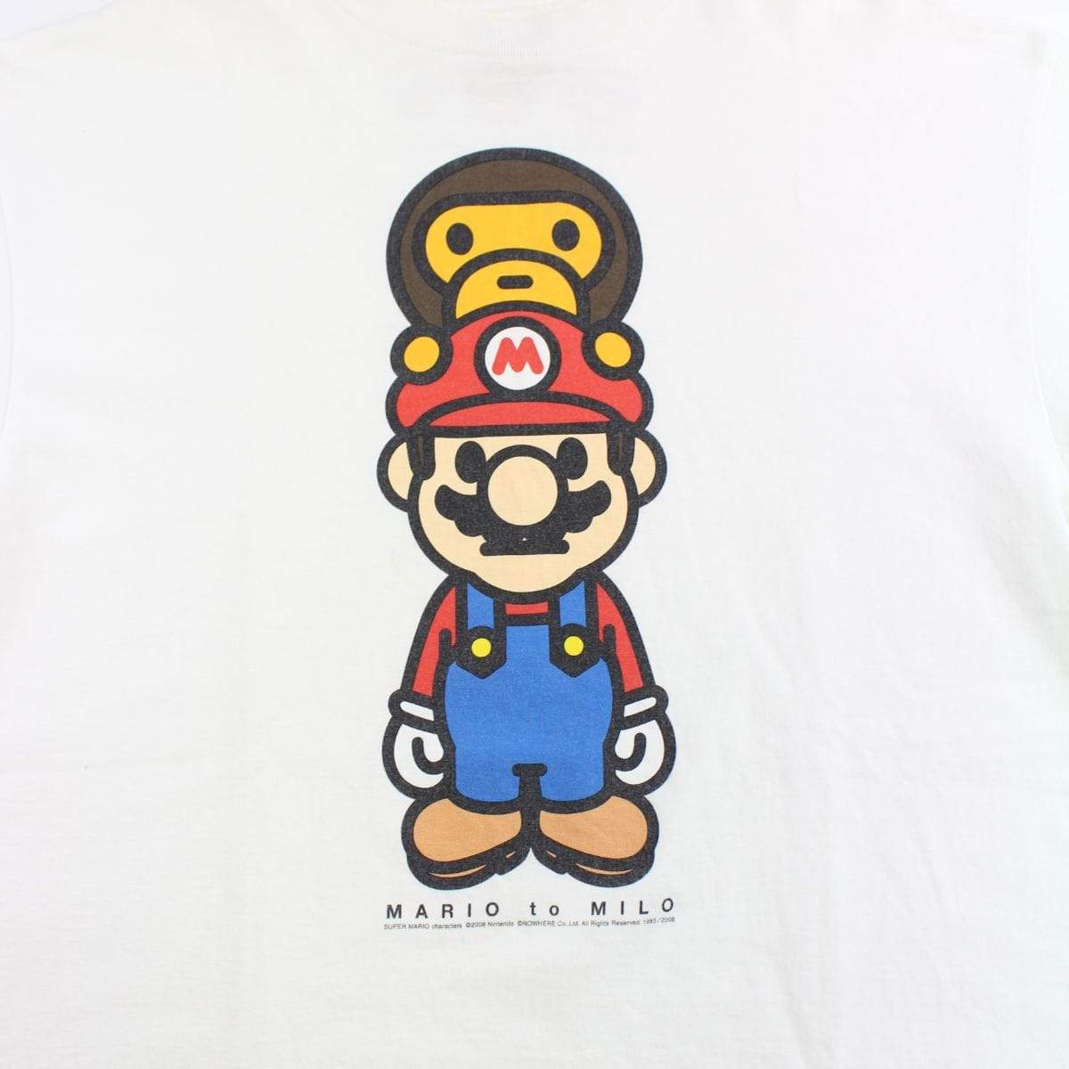 Bape x Super Mario Logo Tee White - SaruGeneral