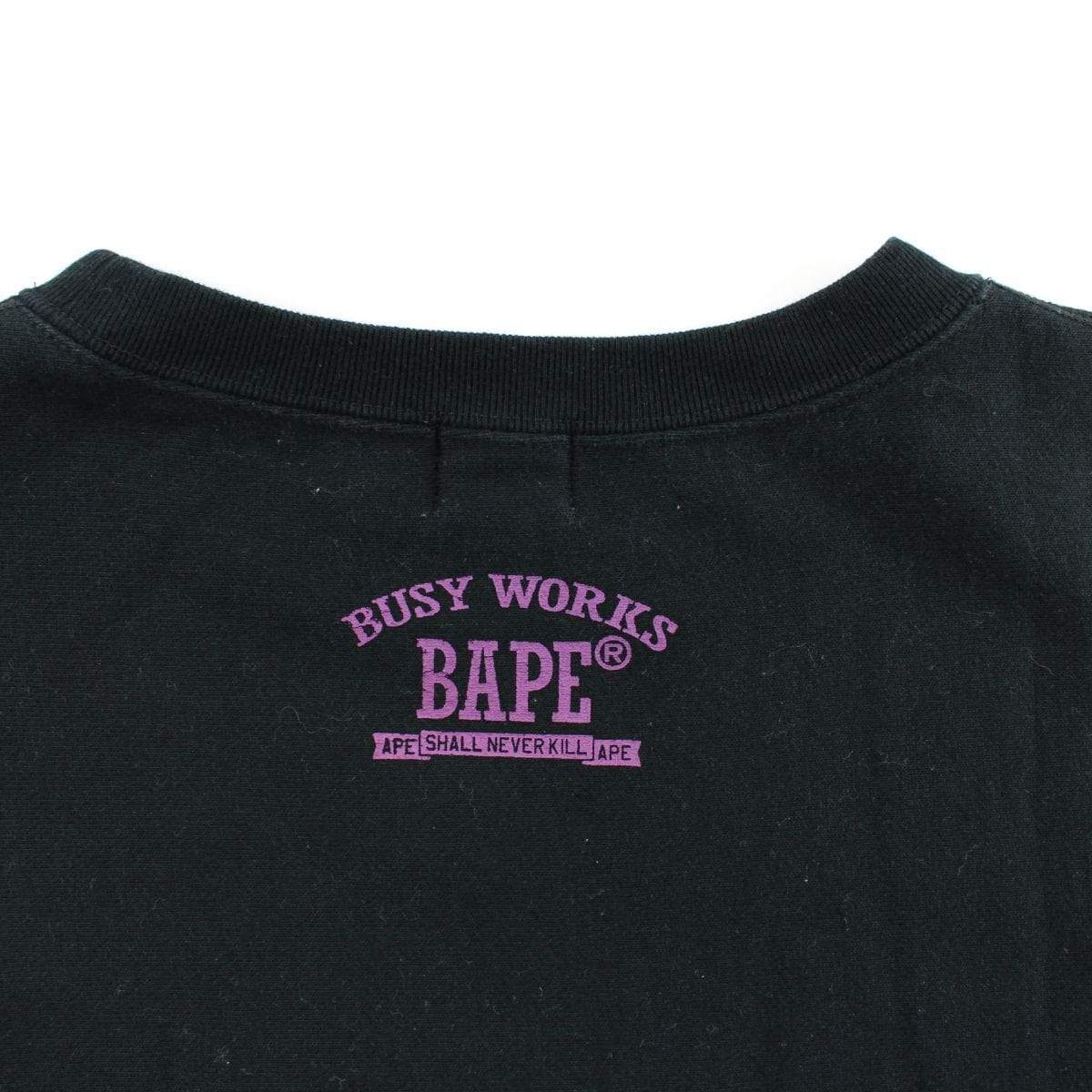 Bape Pink Neon Big Ape Logo Crewneck Black - SaruGeneral