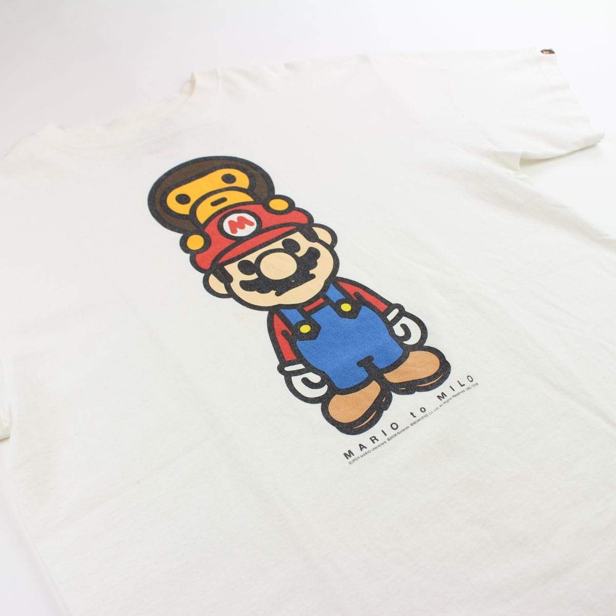 Bape x Super Mario Logo Tee White - SaruGeneral