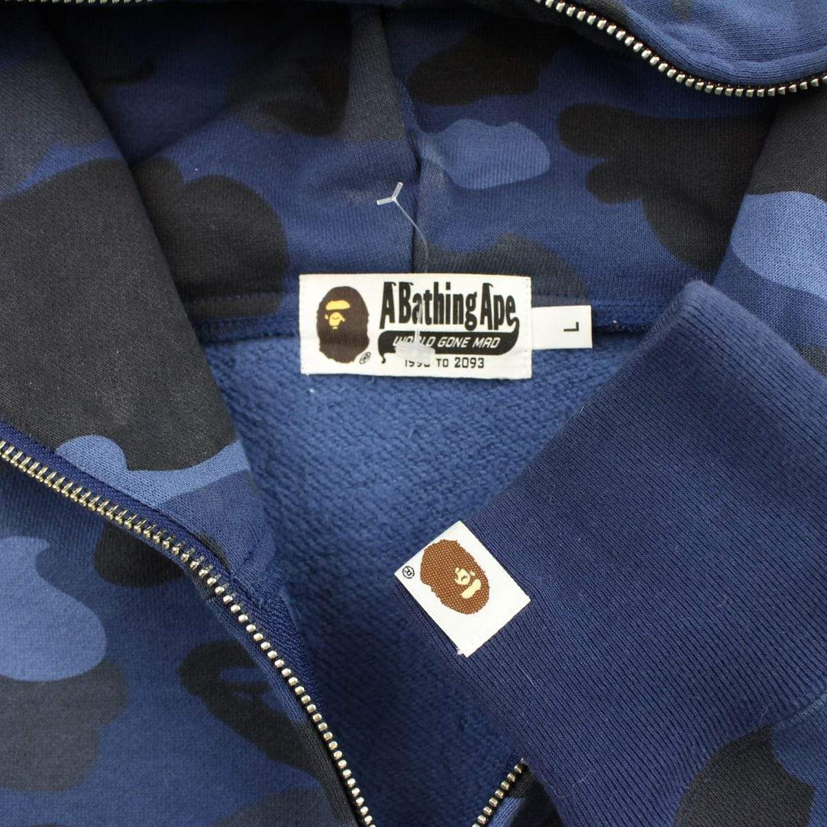 Bape Blue Camo Swarovski Big Ape Logo Full Zip - SaruGeneral