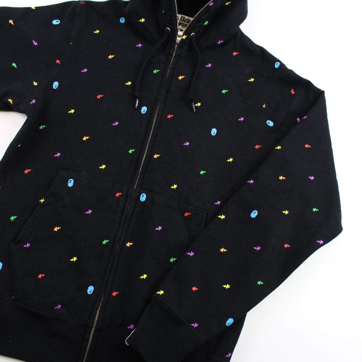 Bape Multi Colour Bapesta All Over Hoodie Black - SaruGeneral