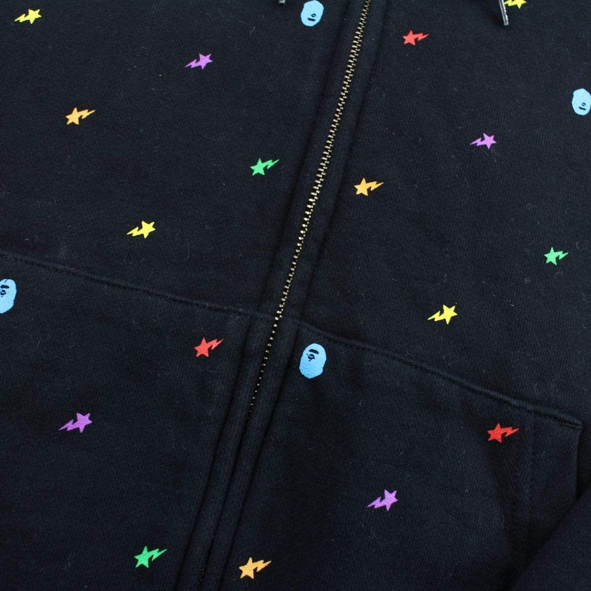 Bape Multi Colour Bapesta All Over Hoodie Black - SaruGeneral