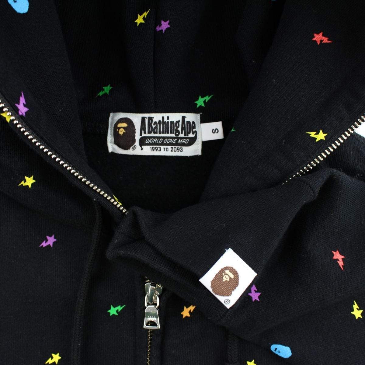 Bape Multi Colour Bapesta All Over Hoodie Black - SaruGeneral