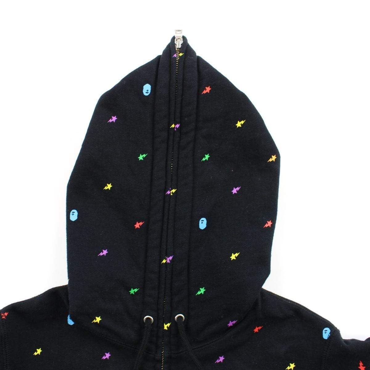 Bape Multi Colour Bapesta All Over Hoodie Black - SaruGeneral