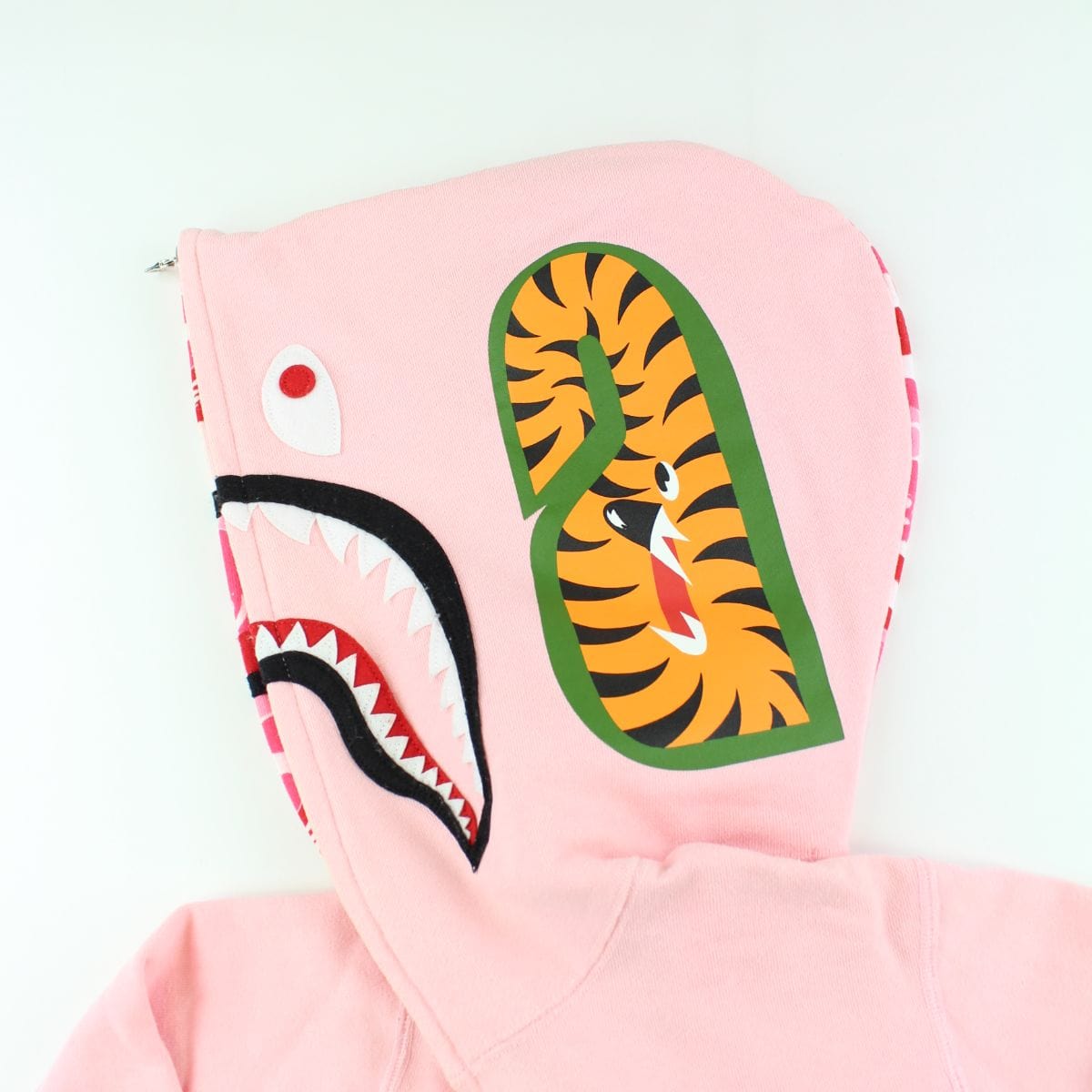 bape pink half pink camo shark hoodie - SaruGeneral