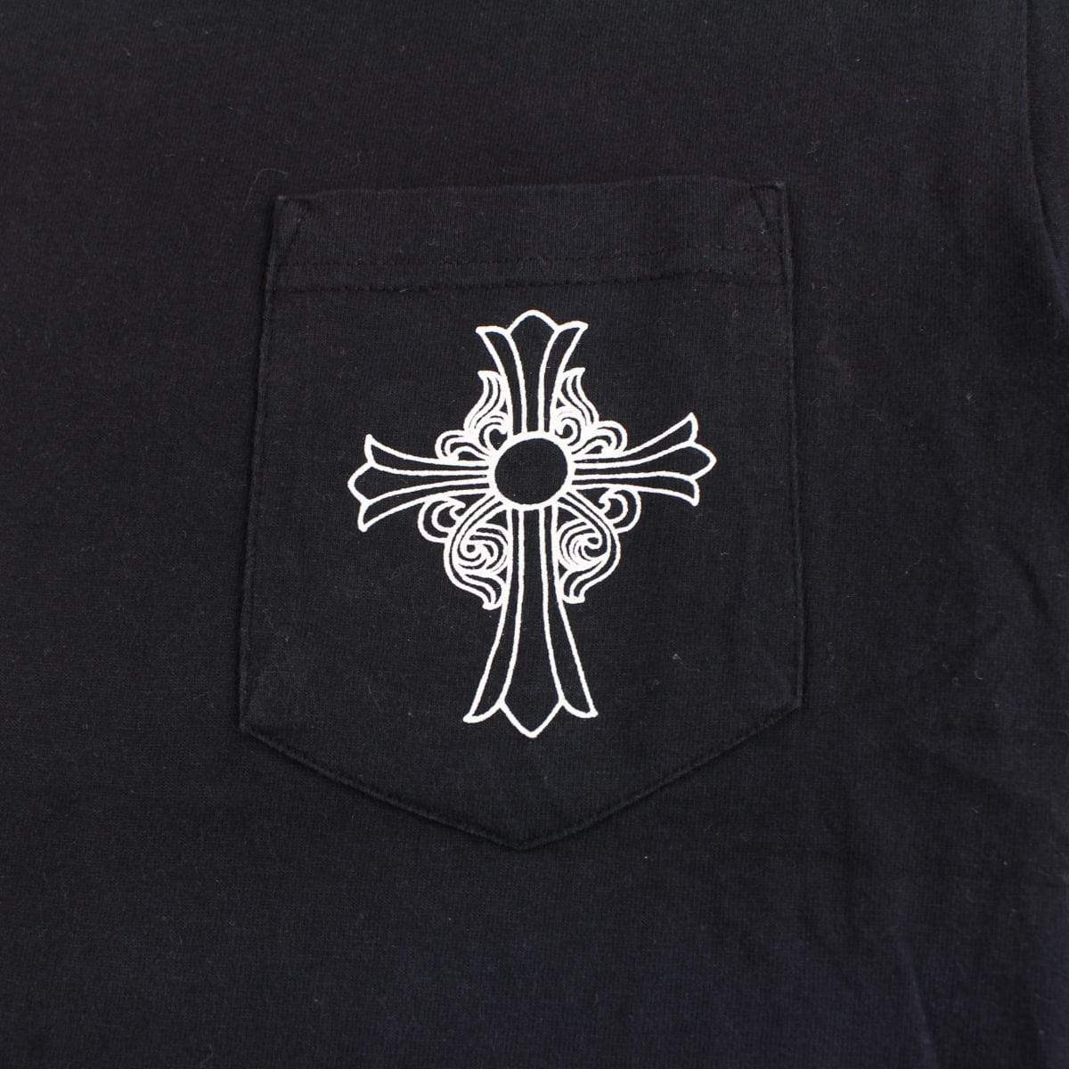 chrome hearts side & pocket logo tee black - SaruGeneral
