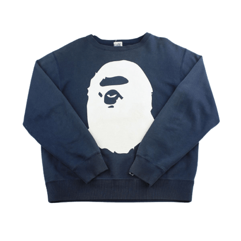 Bape Big Ape Logo Crewneck Navy