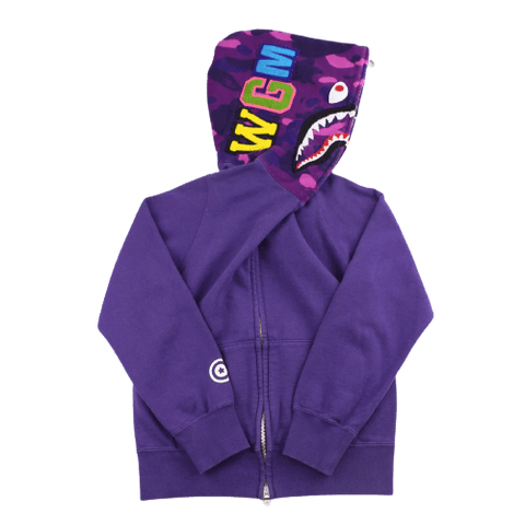 Sweat à capuche Bape Purple Camo Shark Face Violet