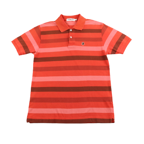 Bape Point Head Logo Polo Shirt Red - SaruGeneral