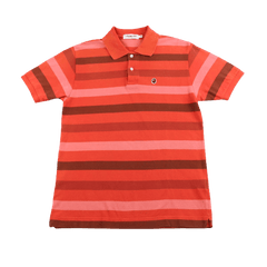Bape Point Head Logo Polo Shirt Red